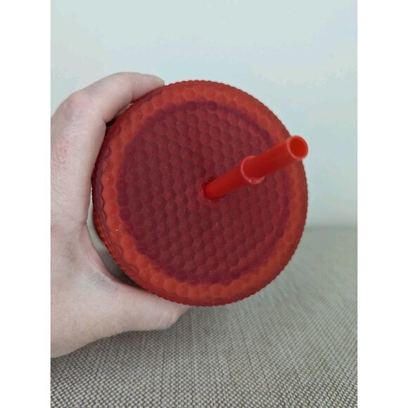 Starbucks 2020 Studded Christmas Holiday Tumbler 24oz Matte Red w/Lid & Straw - Picture 6 of 8